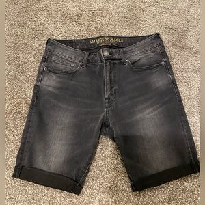 Men Black Jean Shorts